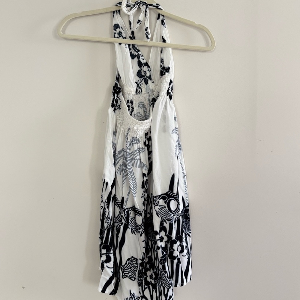 Women’s Black & White Halter Sundress